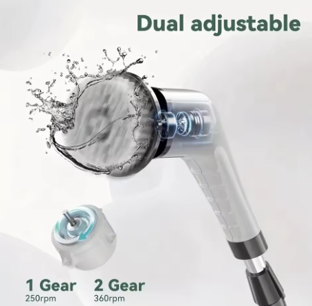 9-in-1 USB Rechargeable Electric Cleaning Brush Telescopic Handle 8 Brush Heads Multi-Surface Cleaner for Home