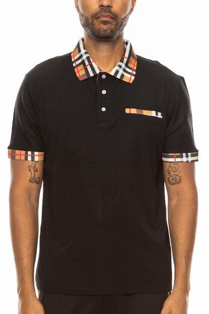 Coverly’s Checkered Detail Polo