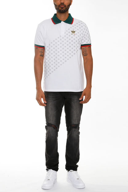 Coverly’s Italian Print Collared Polo Shirt