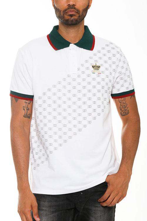 Coverly’s Italian Print Collared Polo Shirt
