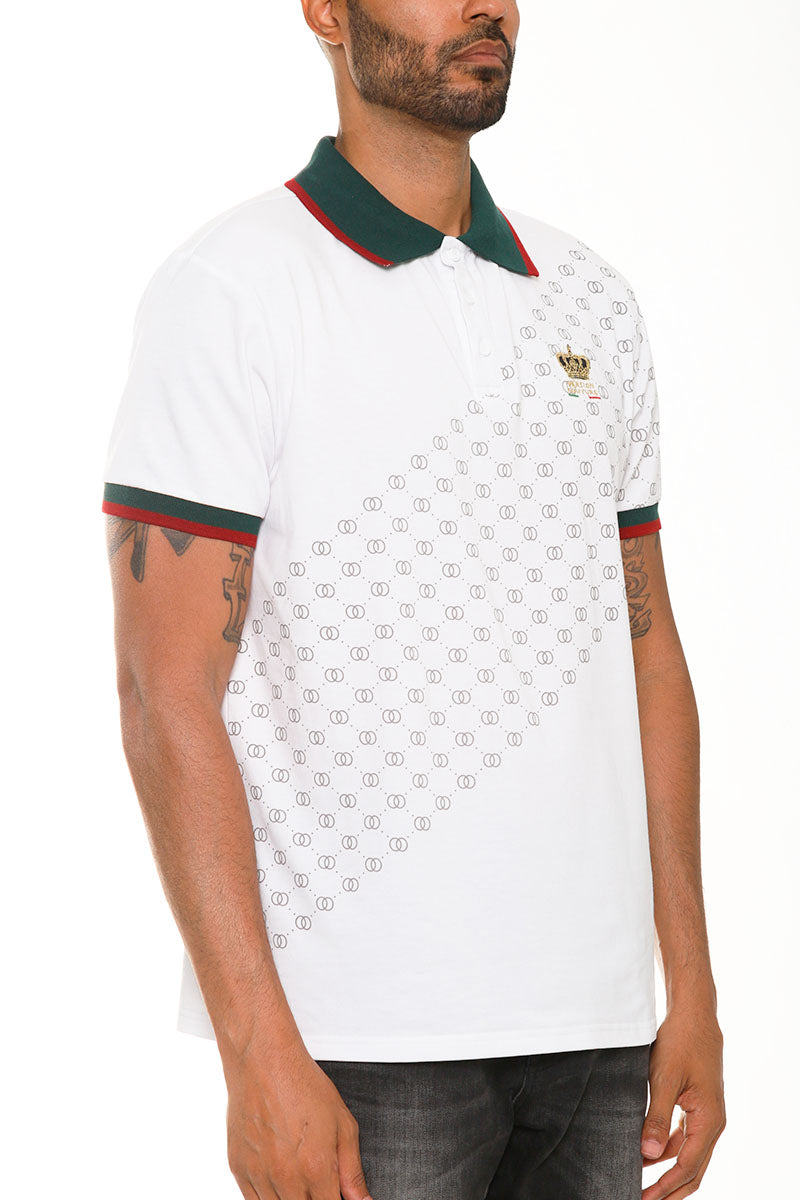 Coverly’s Italian Print Collared Polo Shirt